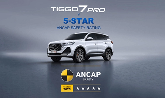 Chery Tiggo 7 Pro mit 5-Sterne ANCAP Sicherheitsbewertung 2023 - höchste Crashtest-Sicherheit